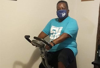 LeonBike Leon biking during a Marian Inc. wellness initiative