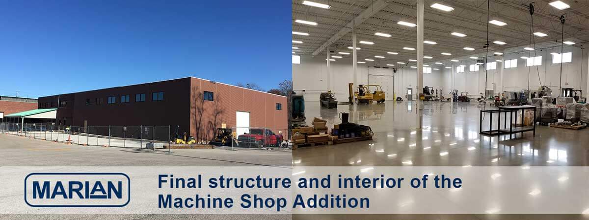 Marian Corporate Expansion - Final Structure and Interior of Machine Shop Addition