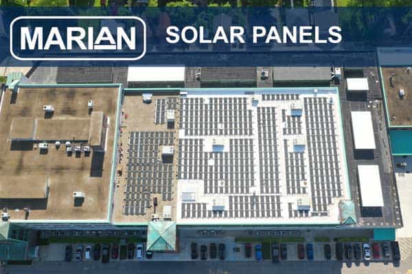 Marian in Indianapolis, IN installed 527 solar panels. Marian in Indianapolis, IN installed 527 solar panels.