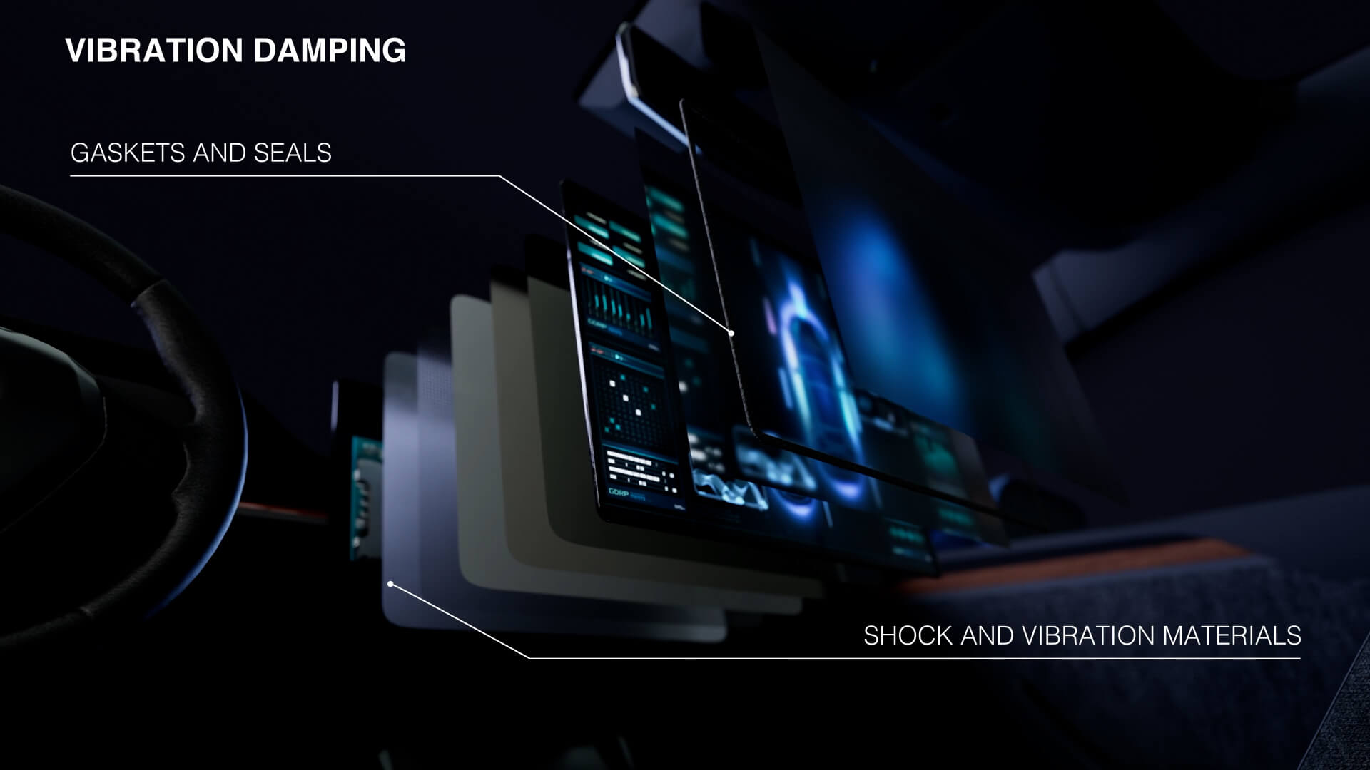 Displays - vibration damping